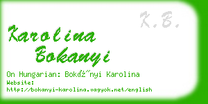 karolina bokanyi business card
